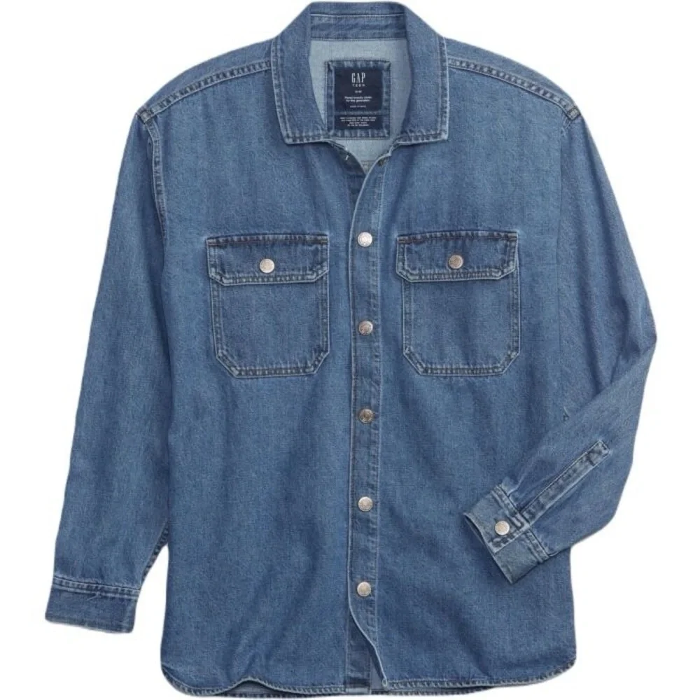 GAP Teen Denim Medium Wash Shacket‎ Unisex Size 14/16